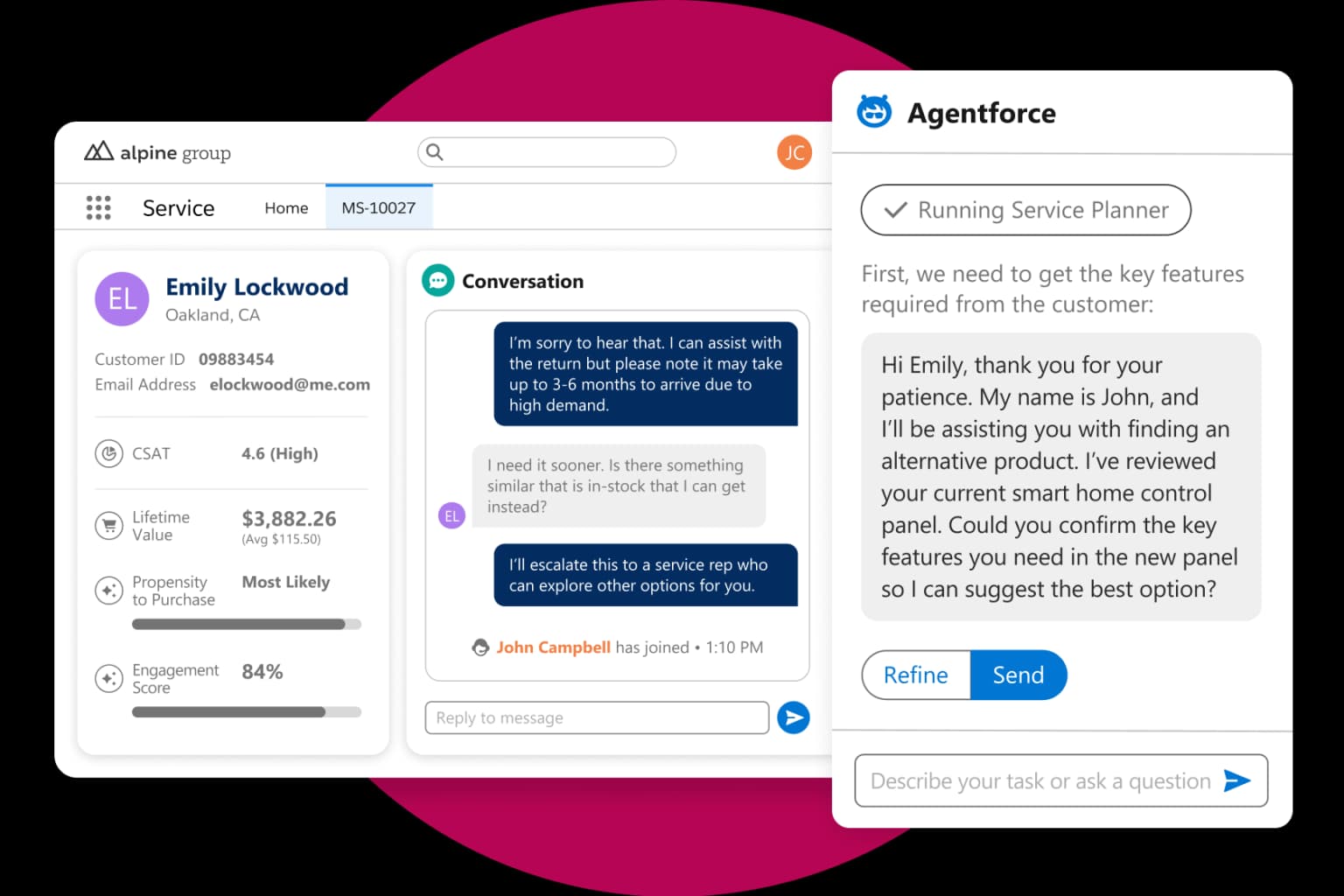 Service Cloud console